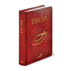 Biblia Stary i Nowy Testament.Oprawa balacron bordo z rybką-Edycja Św.Pawła